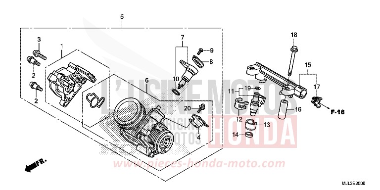 DROSSELKLAPPENGEHAEUSE von NC750X "Meca" CANDY ARCADIAN RED (R305) von 2014